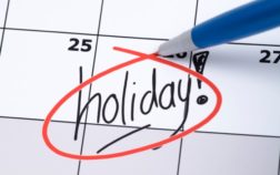 It is finally holiday! Marked and written holiday in a calendar.